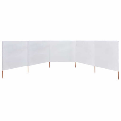 5-teiliges Windschutzgewebe 600 x 160 cm Sandweiß