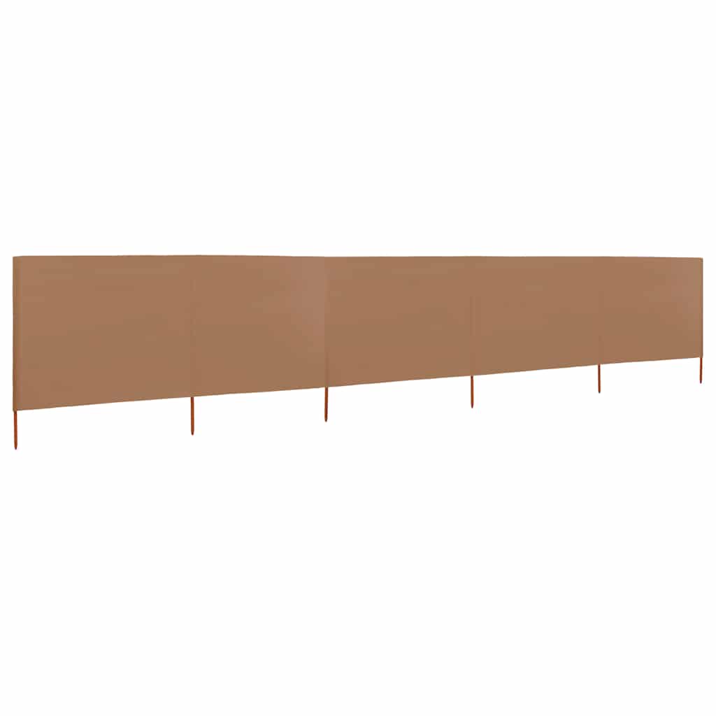 5-teiliges Windschutzgewebe 600 x 160 cm Taupe