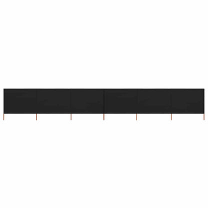 6-teiliges Windschutzgewebe 800 x 160 cm Schwarz