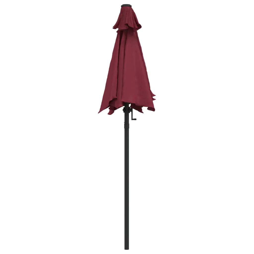 Parasol rouge bordeaux 200 x 224 cm aluminium