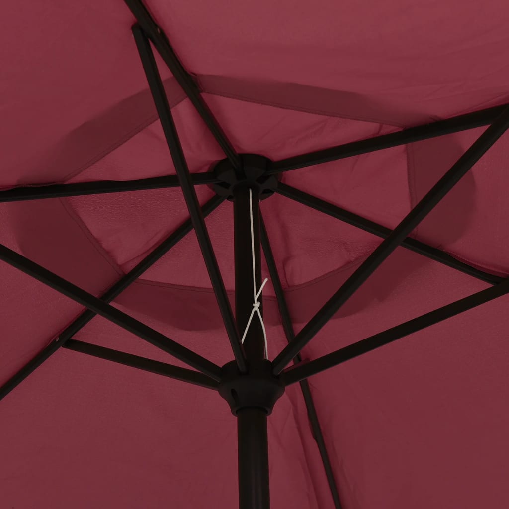 Parasol rouge bordeaux 200 x 224 cm aluminium