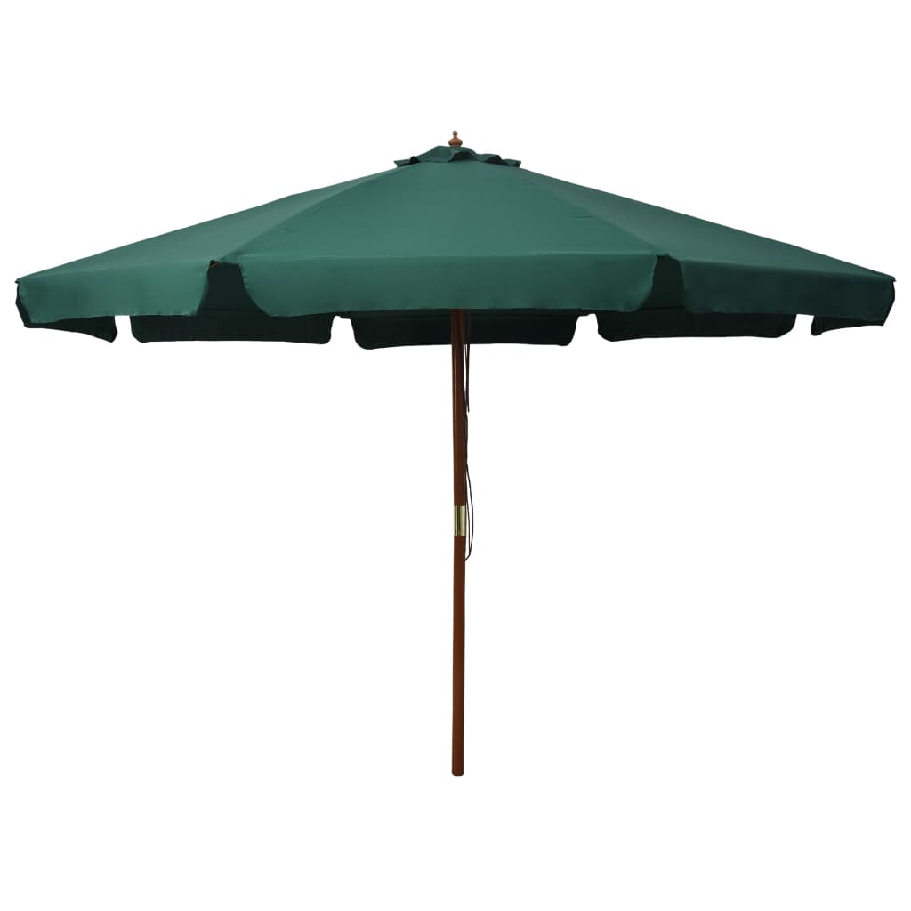 Parasol avec mât en bois 330 cm vert