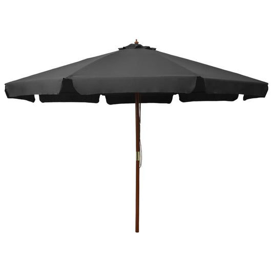 Parasol avec poteau en bois 330 cm anthracite