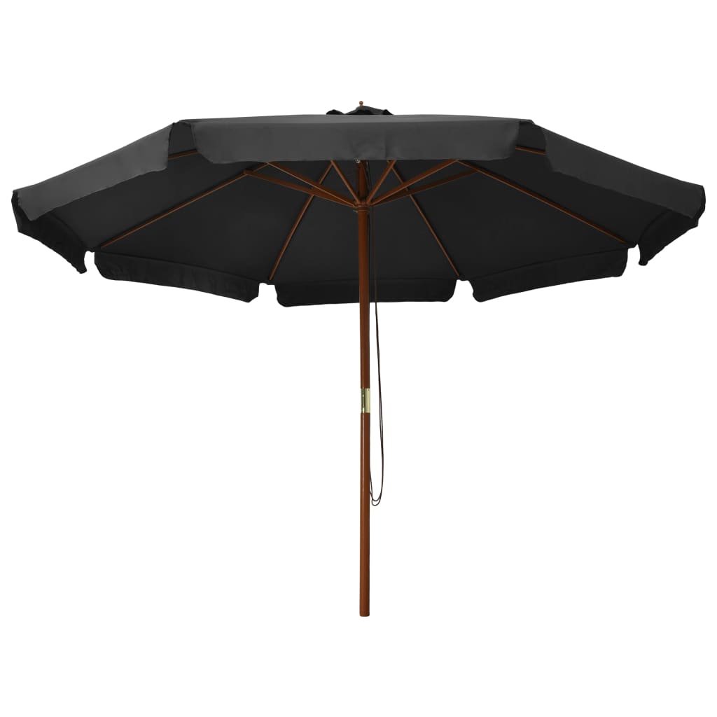 Parasol avec poteau en bois 330 cm anthracite