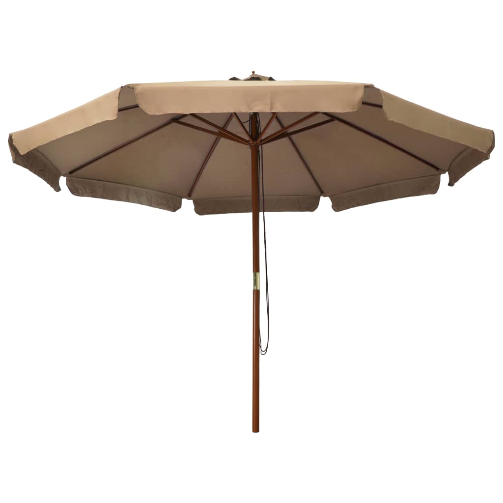 Parasol avec mât en bois 330 cm taupe