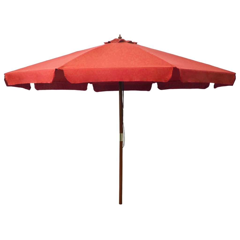 Parasol avec mât en bois 330 cm terre cuite