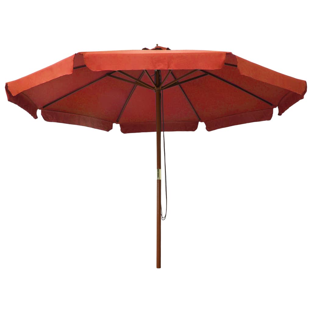 Parasol avec mât en bois 330 cm terre cuite