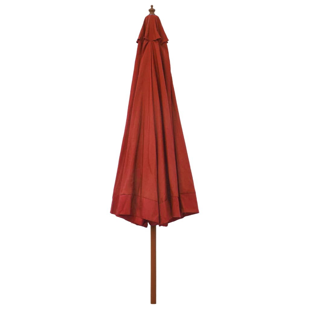 Parasol avec mât en bois 330 cm terre cuite