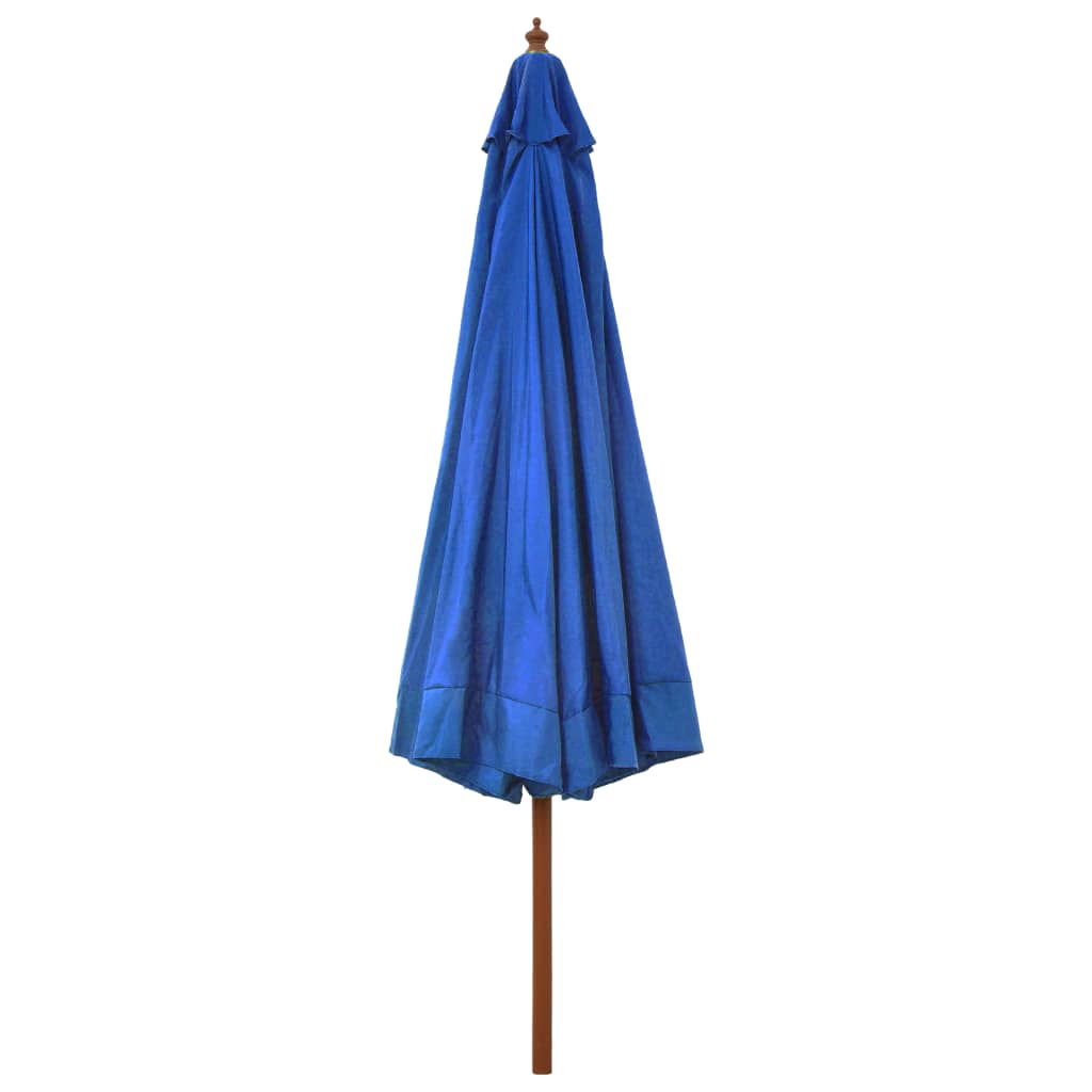 Parasol with wooden pole 330 cm azure blue