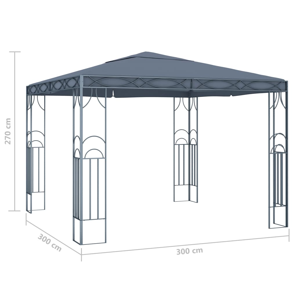 Tonnelle 300 x 300 cm anthracite