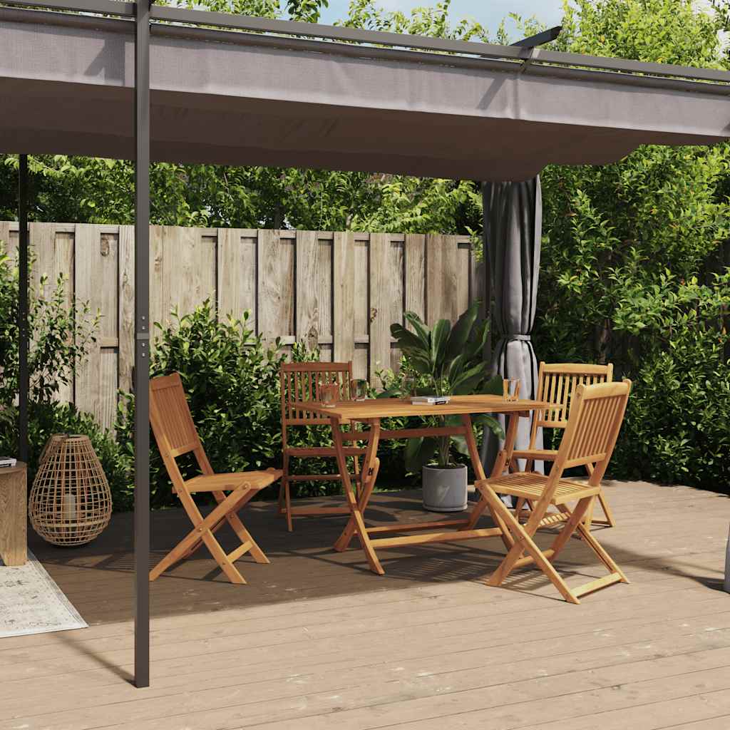 Pavillon mit Vorhängen 3 x 6 m Anthrazit Stahl