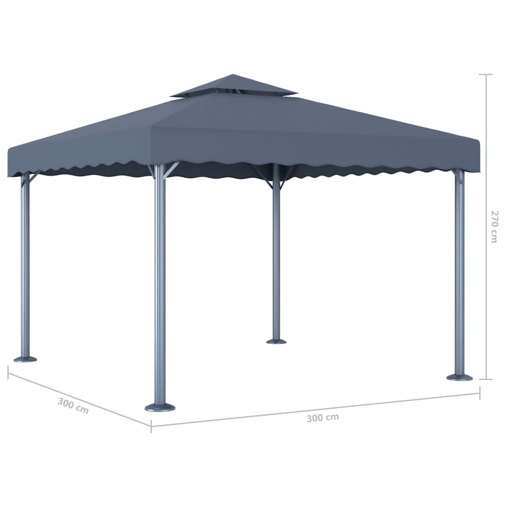 Pavillon 300 x 300 cm Anthrazit Aluminium