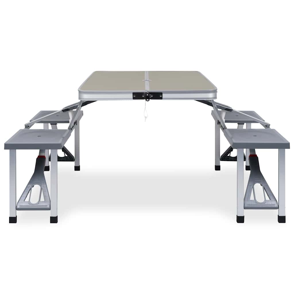 Klappbarer Campingtisch mit 4 Sitzen Stahl Aluminium