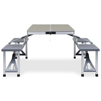 Klappbarer Campingtisch mit 4 Sitzen Stahl Aluminium