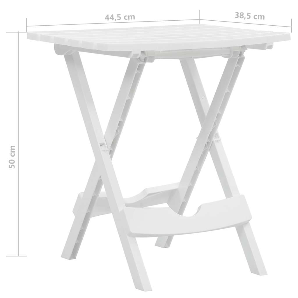 Gartentisch Klappbar 44,5x38,5x50 cm Weiß