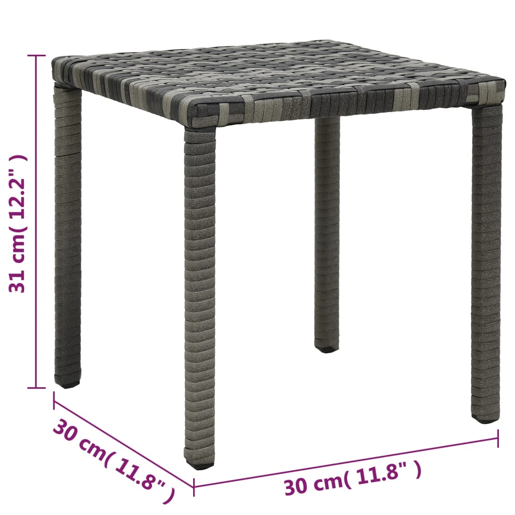 Bains de soleil avec table poly rotin anthracite