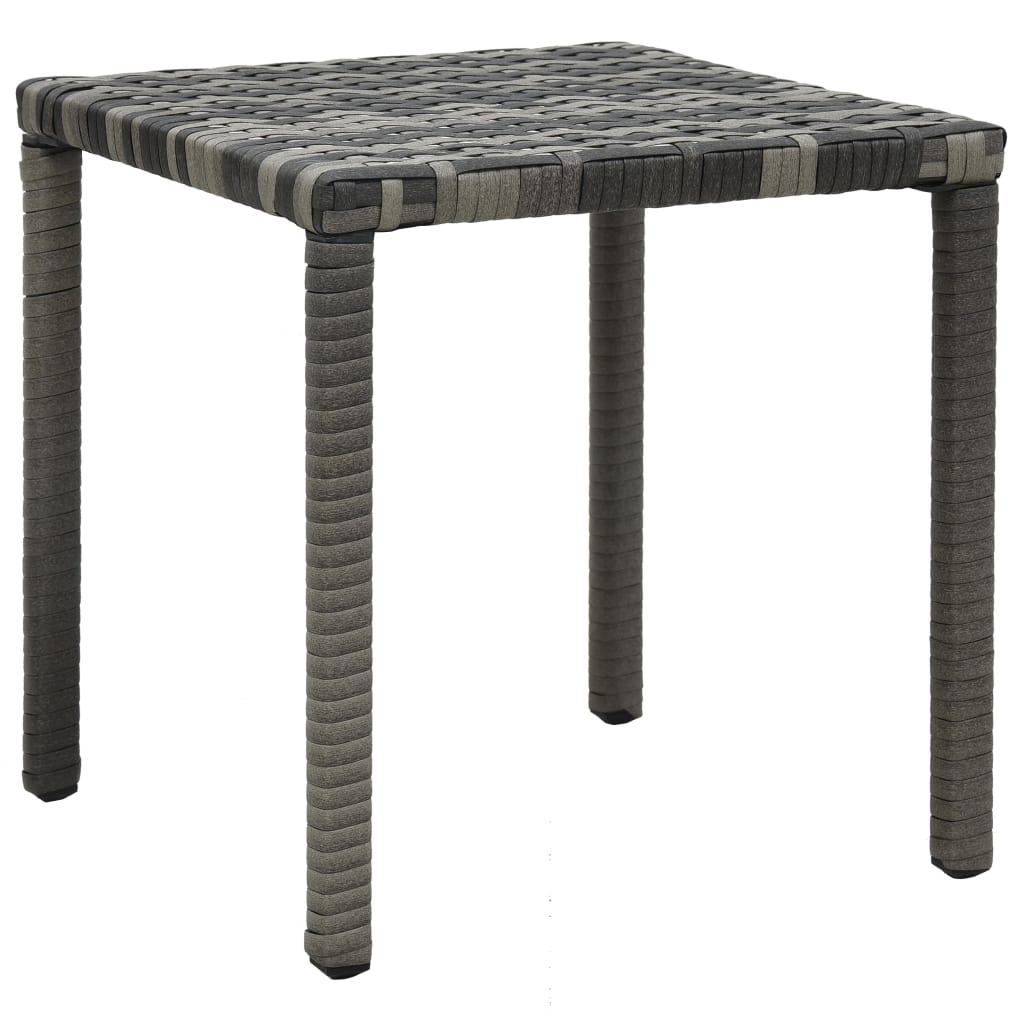 Bains de soleil avec table poly rotin anthracite