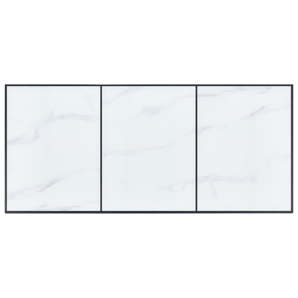 Table à manger blanche 180 x 90 x 75 cm en verre trempé