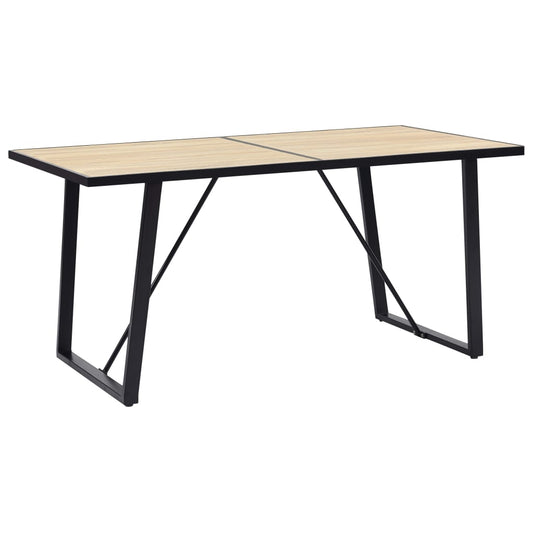 Table à manger couleur chêne 160×80×75 cm MDF