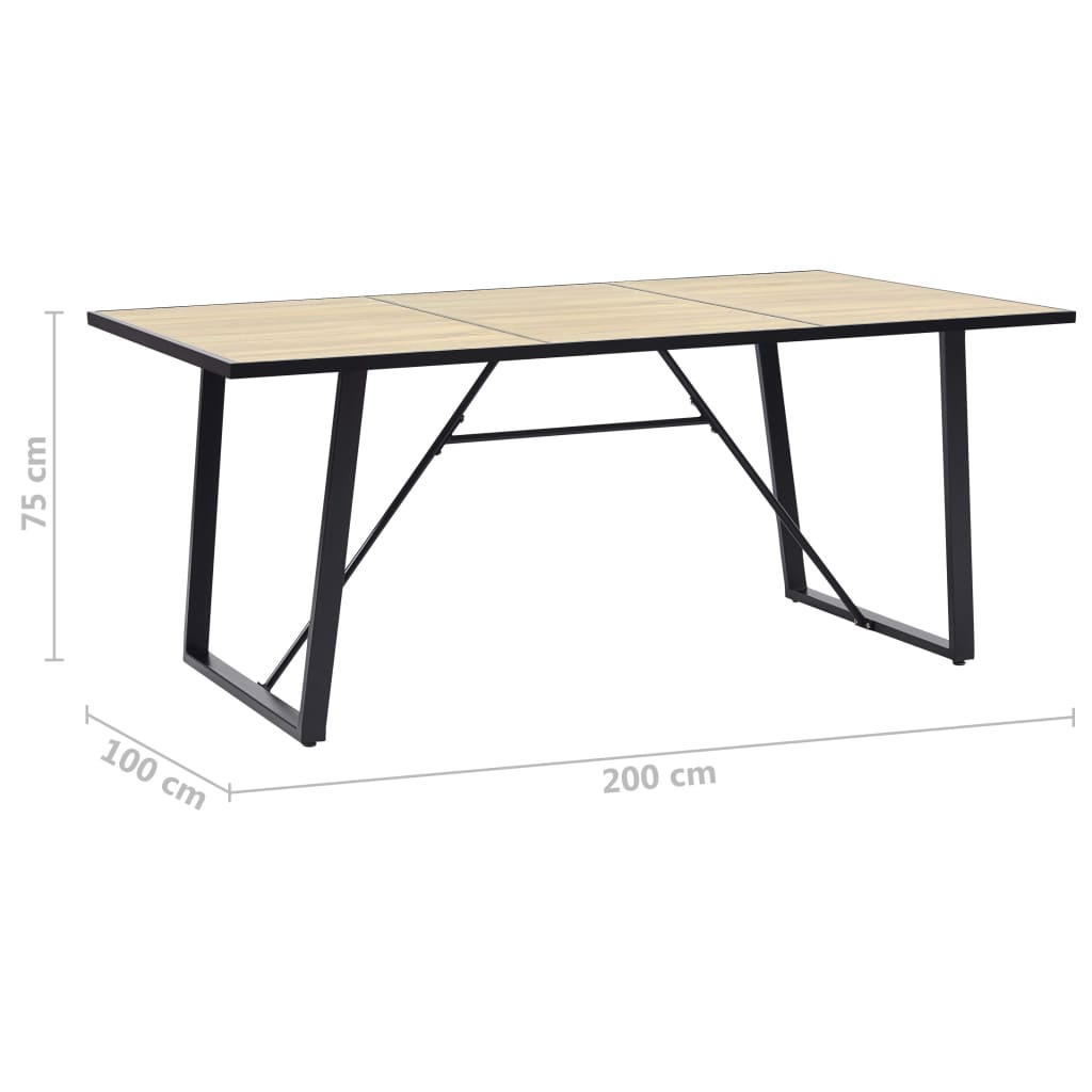 Esstisch Eichenfarbe 200x100x75 cm MDF