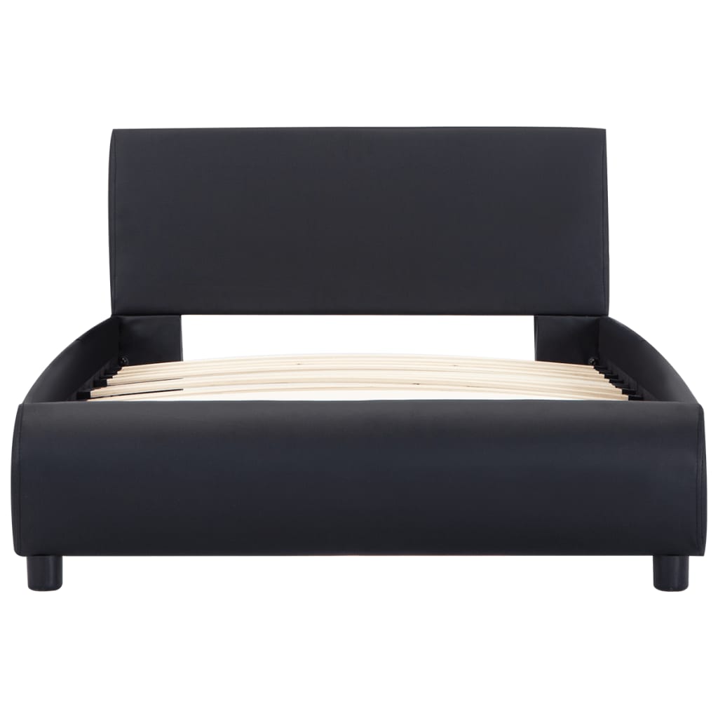 Bettgestell mit LED Schwarz Kunstleder 90x200 cm