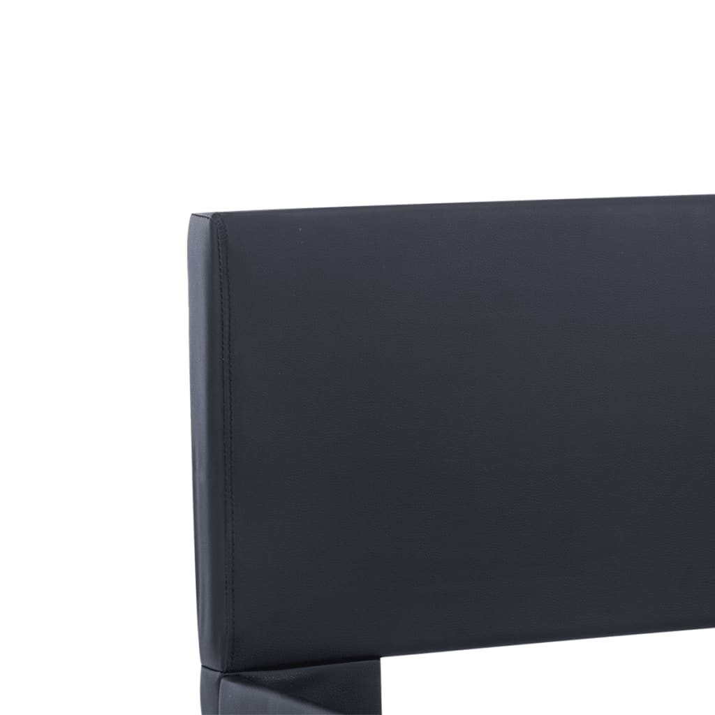 Bettgestell mit LED Schwarz Kunstleder 90x200 cm