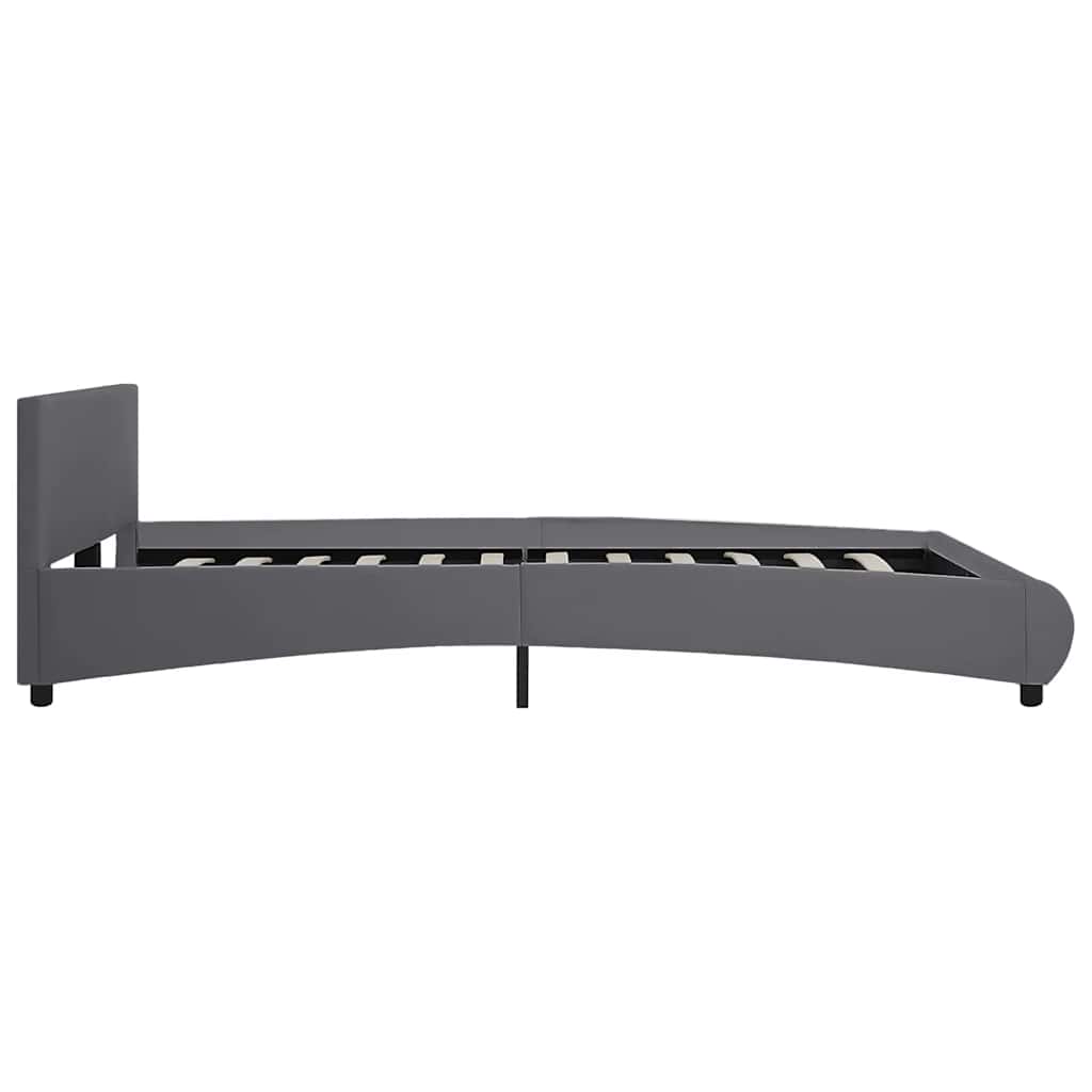 Bettgestell mit LED Grau Kunstleder 180x200 cm