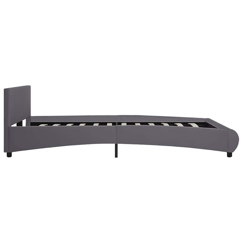 Bettgestell mit LED Grau Kunstleder 180x200 cm