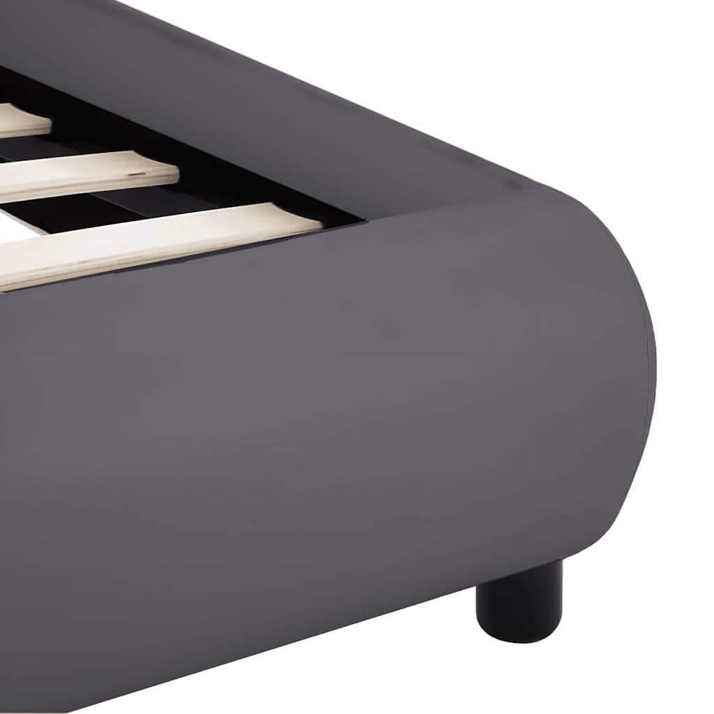 Bettgestell mit LED Grau Kunstleder 180x200 cm