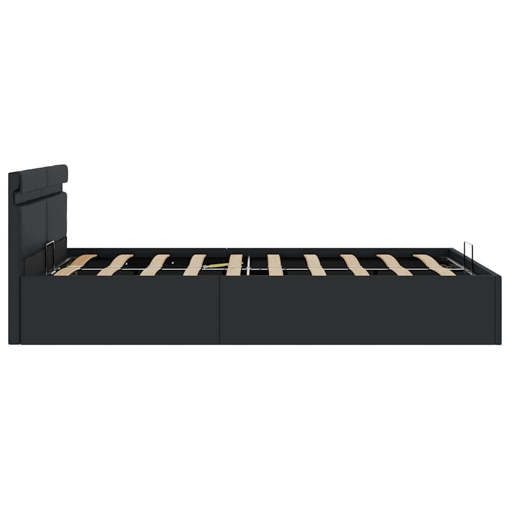 Bett mit Bettkasten Hydraulisch LED Kunstleder 120x200 cm