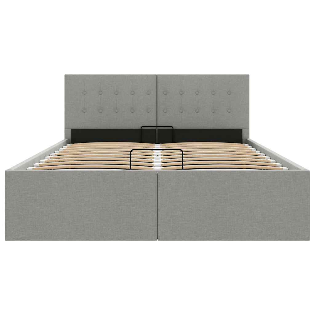 Stauraumbett Hydraulisch Hellgrau Stoff 120×200 cm