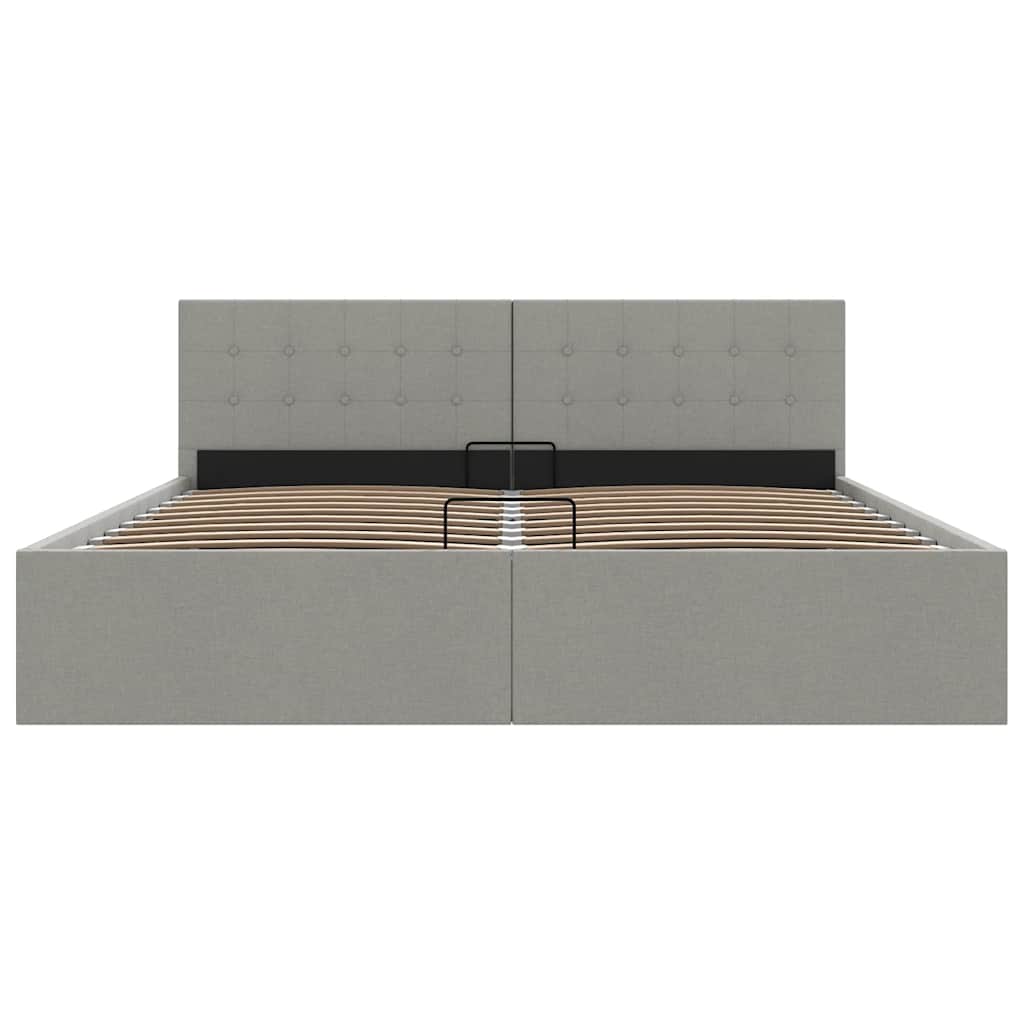 Stauraumbett Hydraulisch Hellgrau Stoff 180×200 cm