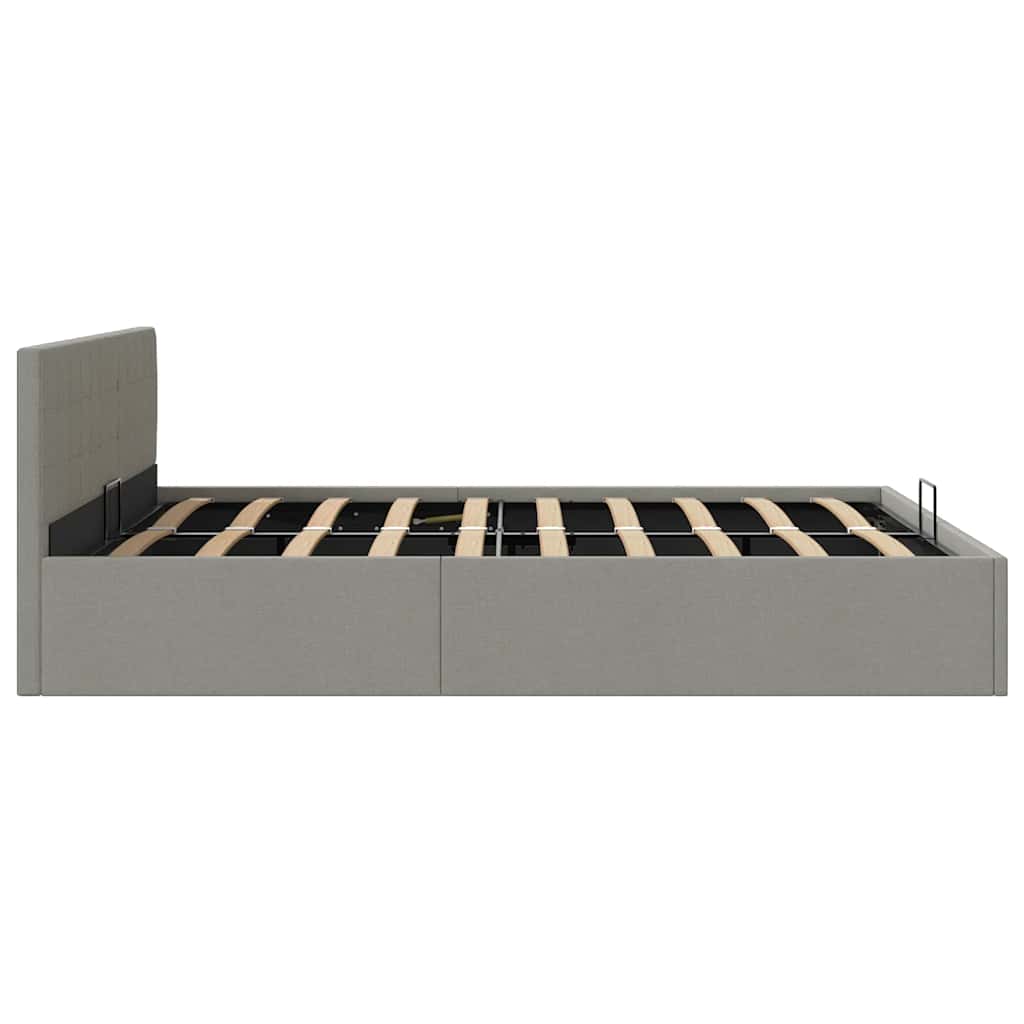 Stauraumbett Hydraulisch Hellgrau Stoff 180×200 cm