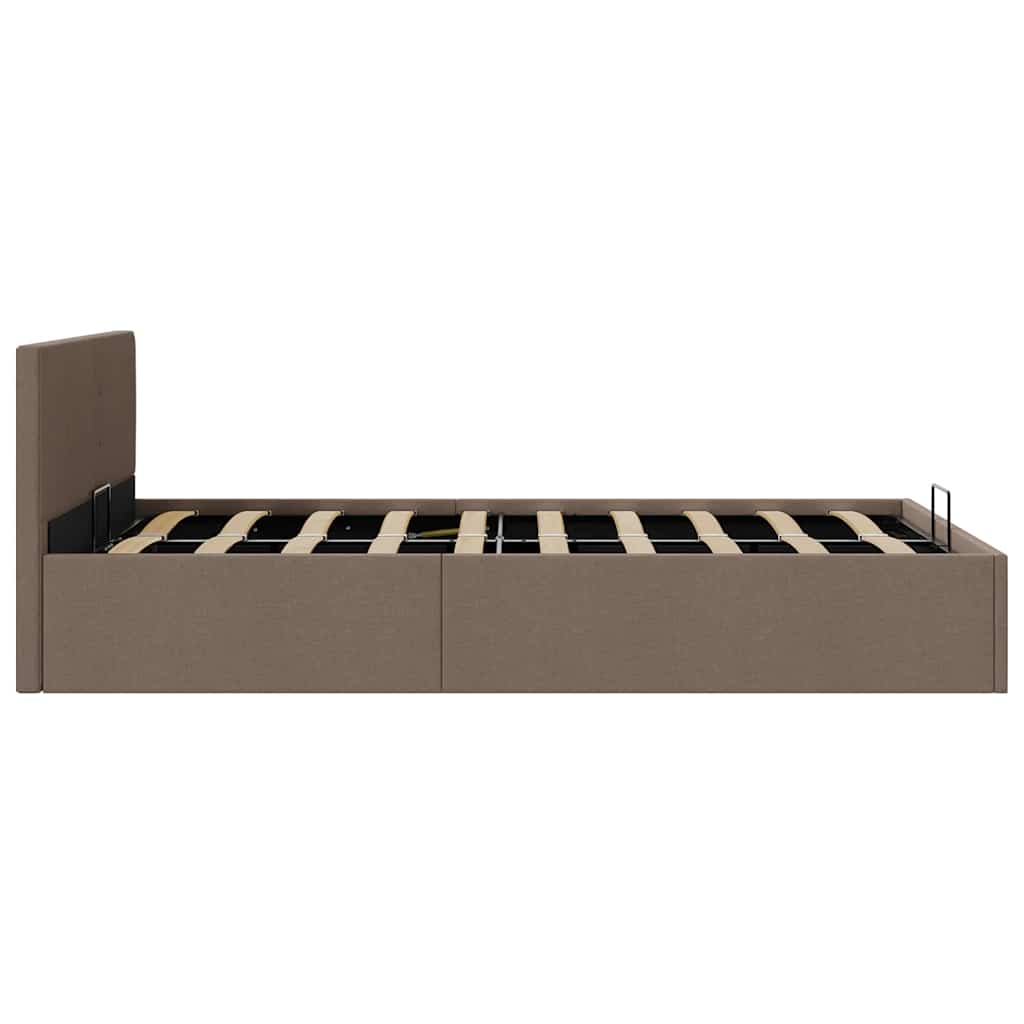 Stauraumbett Hydraulisch Taupe Stoff 120×200 cm