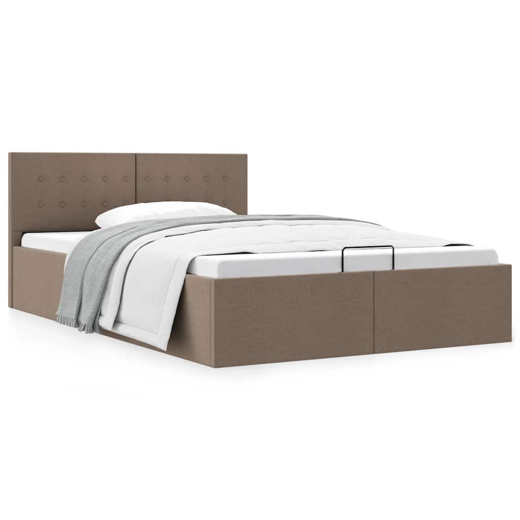 Stauraumbett Hydraulisch Taupe Stoff 120×200 cm