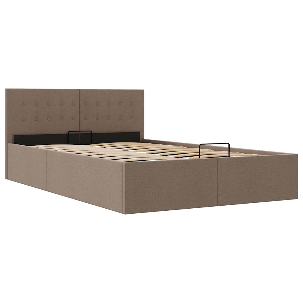 Stauraumbett Hydraulisch Taupe Stoff 140×200 cm