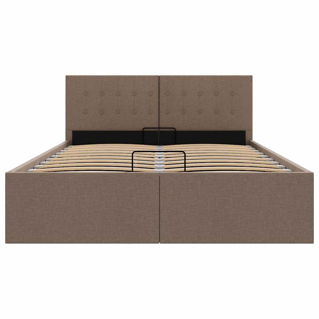 Stauraumbett Hydraulisch Taupe Stoff 140×200 cm