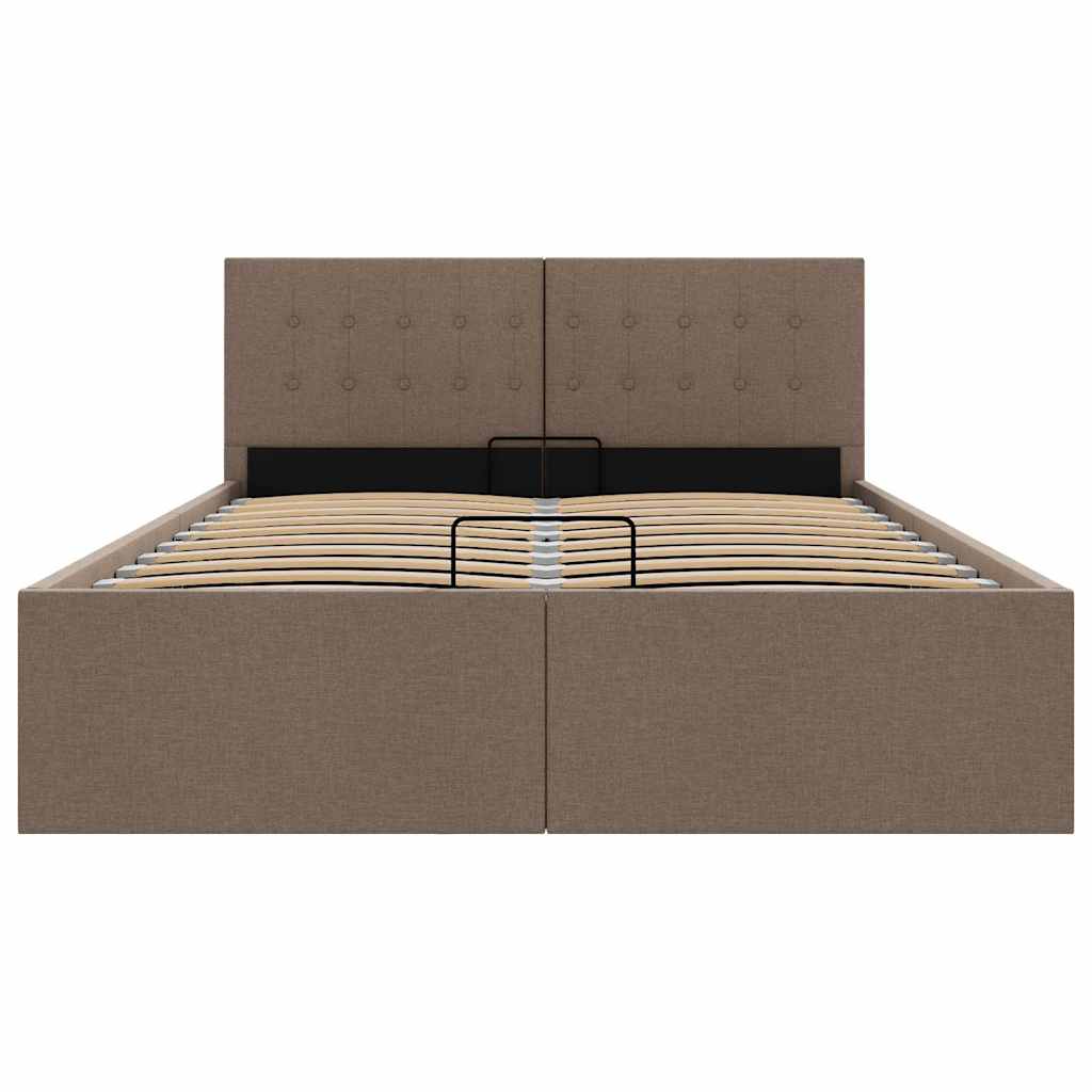 Stauraumbett Hydraulisch Taupe Stoff 140×200 cm
