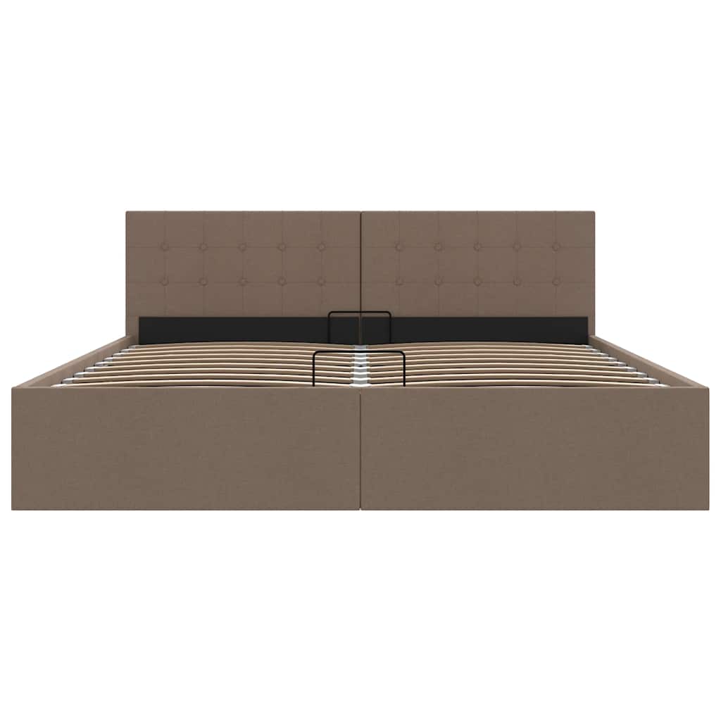 Stauraumbett Hydraulisch Taupe Stoff 180×200 cm