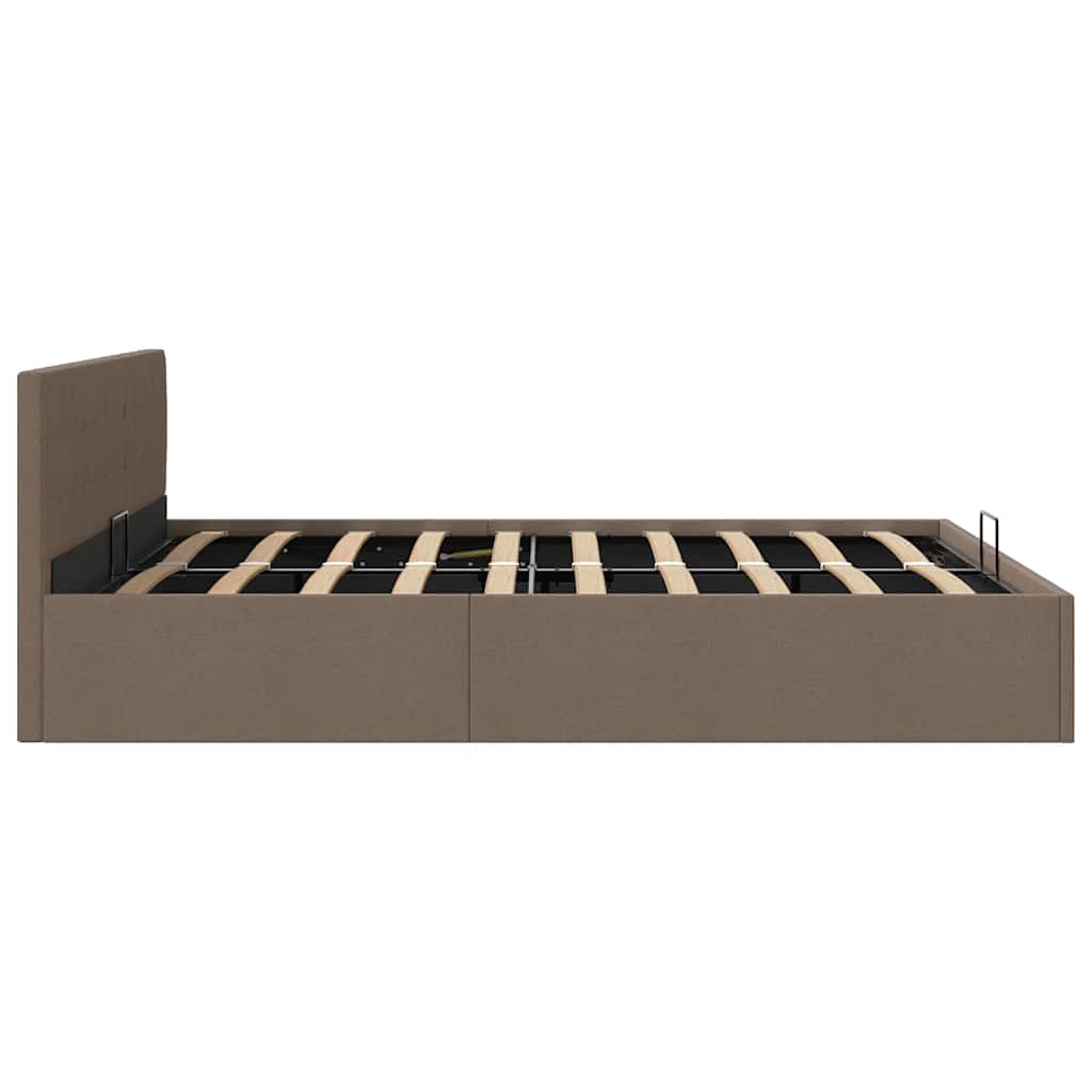 Stauraumbett Hydraulisch Taupe Stoff 180×200 cm