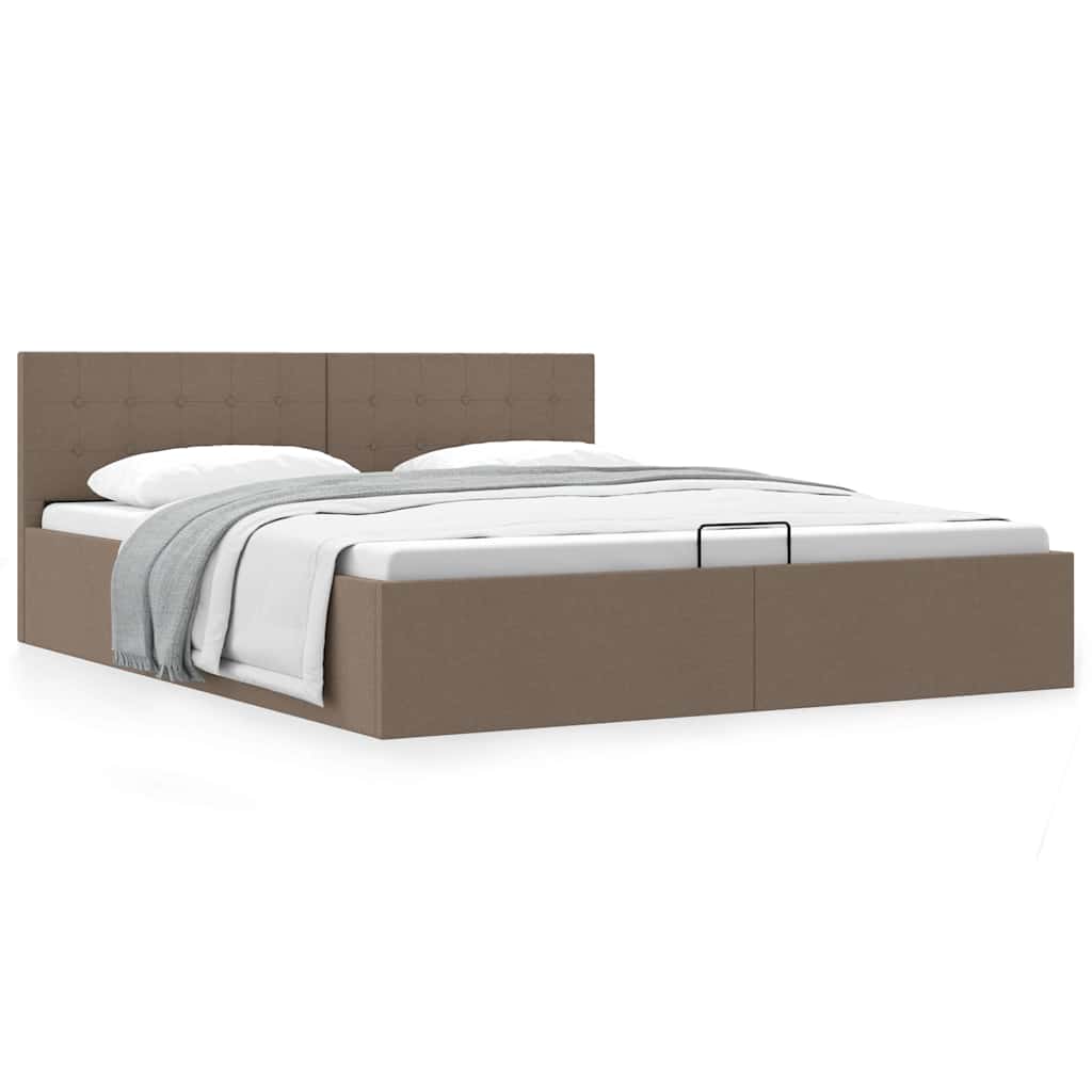 Stauraumbett Hydraulisch Taupe Stoff 180×200 cm