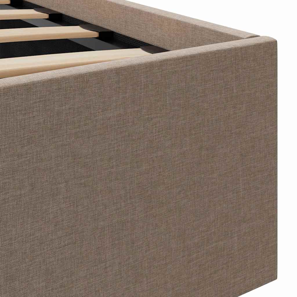 Bett mit Bettkasten Hydraulisch mit LED Taupe Stoff 100x200 cm