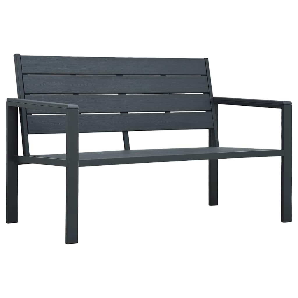 Gartenbank 120 cm HDPE Grau Holz-Optik