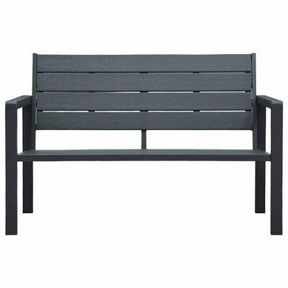 Gartenbank 120 cm HDPE Grau Holz-Optik