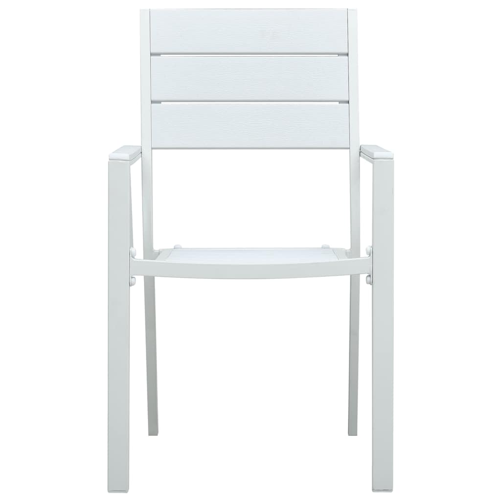 Gartenstühle 4 Stk. Weiß HDPE Holz-Optik