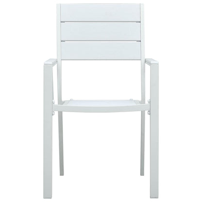 Gartenstühle 4 Stk. Weiß HDPE Holz-Optik