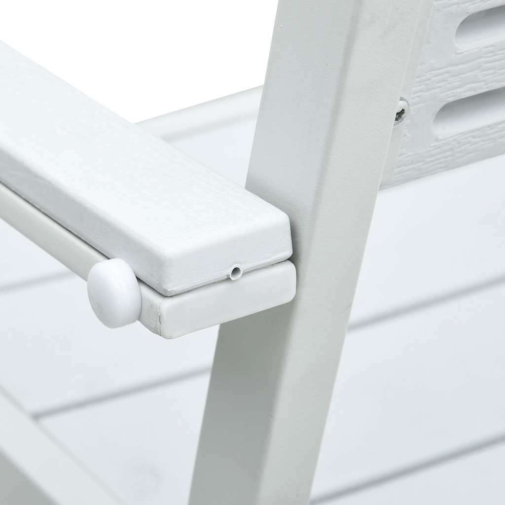 Gartenstühle 4 Stk. Weiß HDPE Holz-Optik
