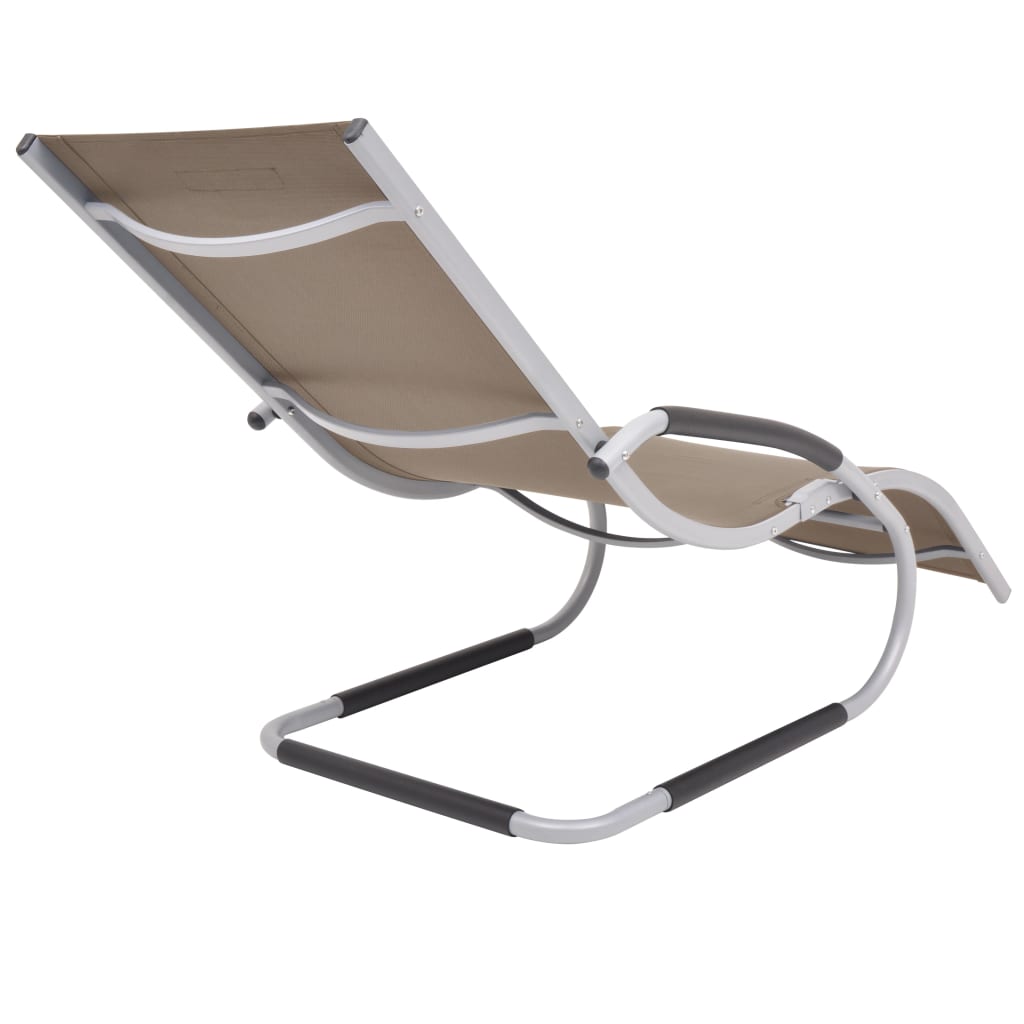 Bain de soleil avec coussin en aluminium et textilène taupe