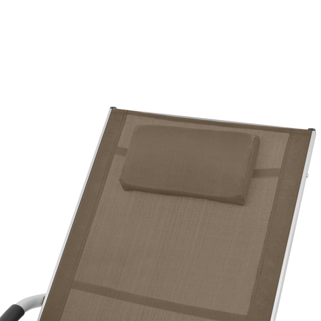 Bain de soleil avec coussin en aluminium et textilène taupe