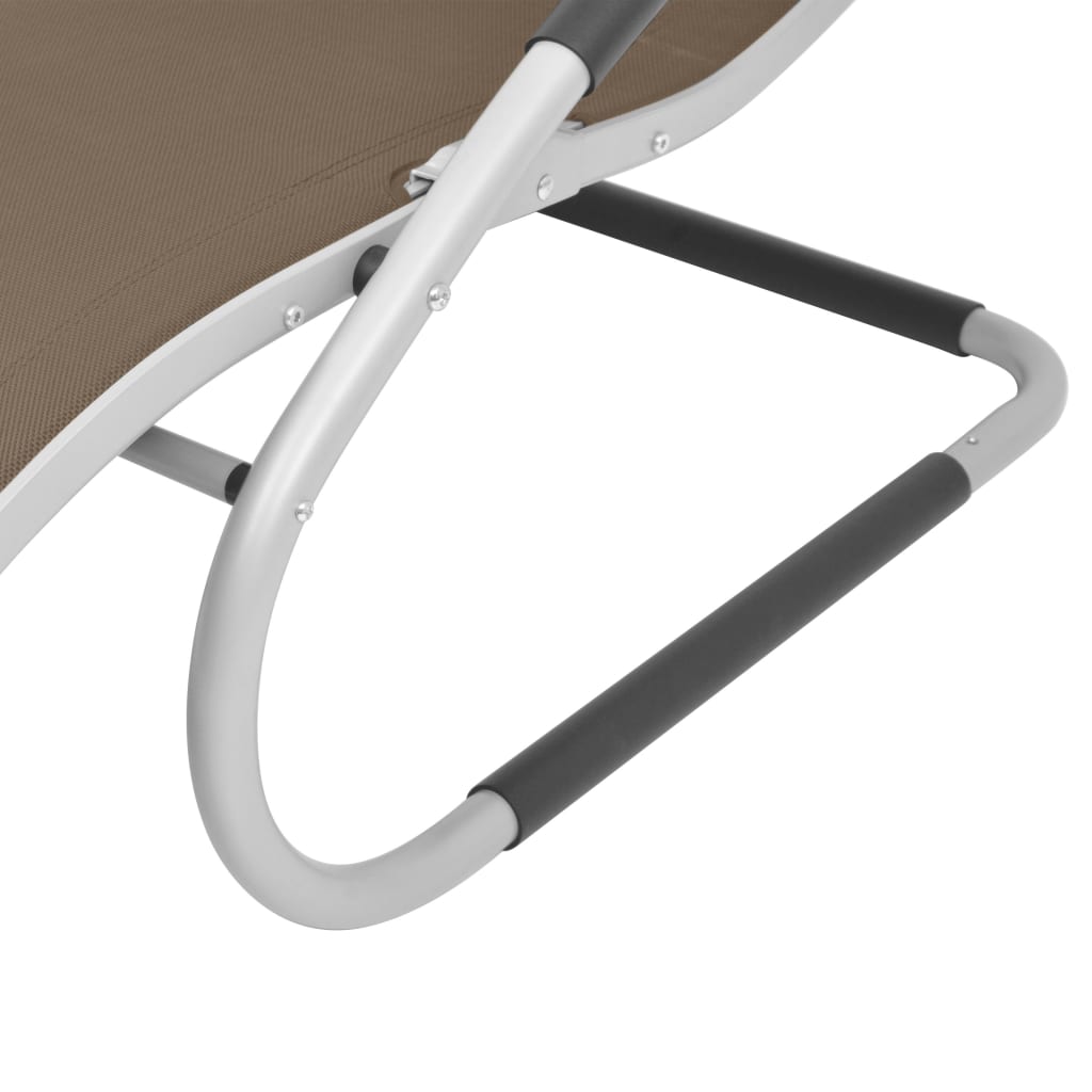 Bain de soleil avec coussin en aluminium et textilène taupe